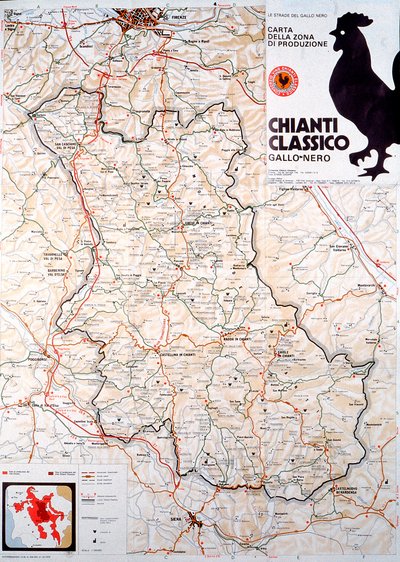 Mapa oblasti Chianti classico. od Henry Charles Fehr