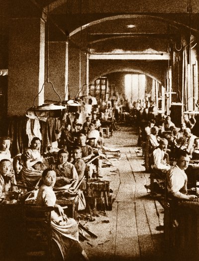 Muži pracující v továrně na lana v Turíně od Georg Carl Heinrich Dollmann