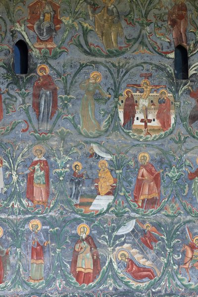 Klášter (manastirea Sucevita). Kostel. Vnější. Jižní stěna. Nástěnná malba. od . .
