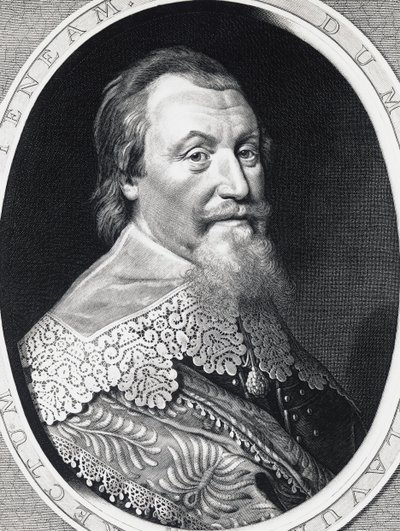 Portrét Axela Gustafssona Oxenstierny (1583-1654), lorda vysokého kancléře Švédska, rytina od William Walcutt