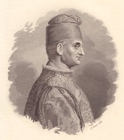Portrét milánského vévody Filippa Maria Viscontiho (1392-1447), mědirytina F Clerici z portrétu vydaného Antoniem Campem od William Walcutt