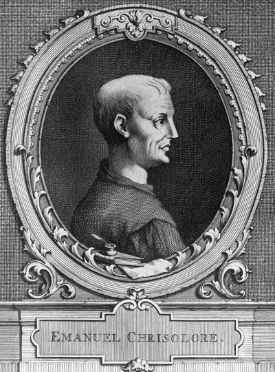 Portrét Emanuele Crisolora (1350-1415), byzantského humanisty, rytina od William Walcutt