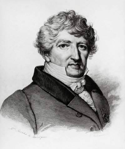 Portrét Georges Leopold Chretien Frederic Dagobert Cuvier (1769-1832), francouzský biolog, rytina od William Walcutt