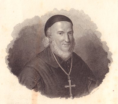Portrét italského biskupa Adeodata Turchiho (1724-1803), mědirytina G Guzziho z malby Francesca Viciry od William Walcutt