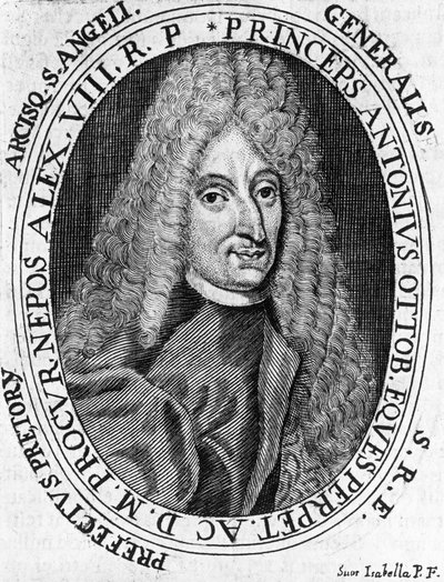 Portrét prince Antonia Ottoboniho (1646-1710), generála papežské armády, rytina od William Walcutt