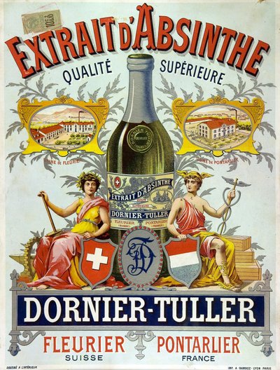 Reklama na absint Ornier Tuller, chromolitograf 1890 od Frederick (attr. to) Barnard