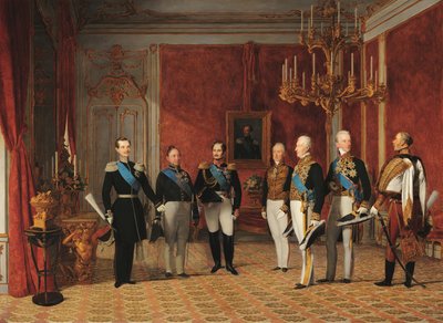 Přijetí velkovévody Alexandra Nikolajeviče knížetem Metternichem ve vídeňském Hofburgu v roce 1839 od Фердинанд Георг Вальдмюллер