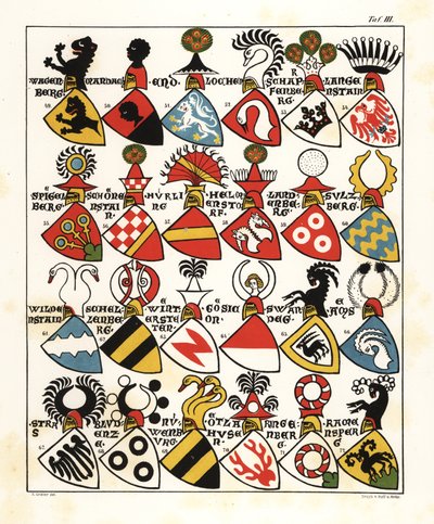švýcarské erby, c. 1346 od John Pardon