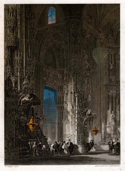 Katedrála svatého Spasitele v Jerez de la Frontera (Xeres). cca 1840 (rytina) od . .