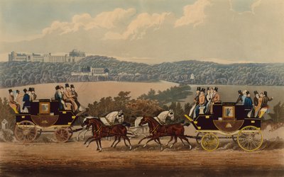 The Reading Telegraph Coaches (barevná rytina) od . .