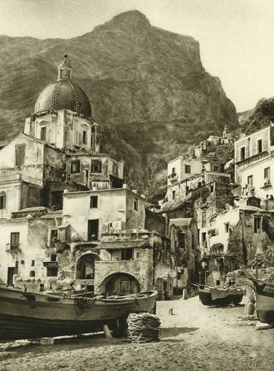 Město rybářů Positano, na pobřeží Amalfi nedaleko Neapole od Ferdinand Georg Waldmuller
