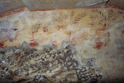 Stromy, freska, Hrobka modrých démonů, nekropole Tarquinie (Seznam světového dědictví UNESCO, 2004), Lazio, Itálie, etruská civilizace, 5. století př. n. l. (foto) od Georg Carl Heinrich Dollmann