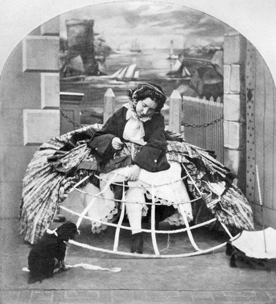 Spojené království : Stereoscope Entitled Crinoline Advantages, c1860 od Ferdinand Georg Waldmuller