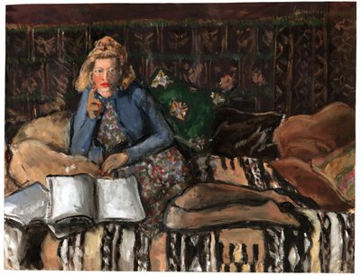 Žena čtení, asi 1940-1950 od . .