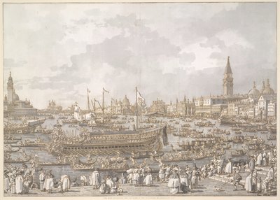 Benátský dóže odjíždí na Lido od Canaletto