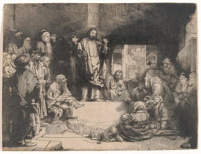 Kázání Krista (La Petite Tombe) od Rembrandt van Rijn
