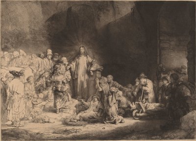 Christ Preaching (The Hundred Guilder Print) od Rembrandt van Rijn