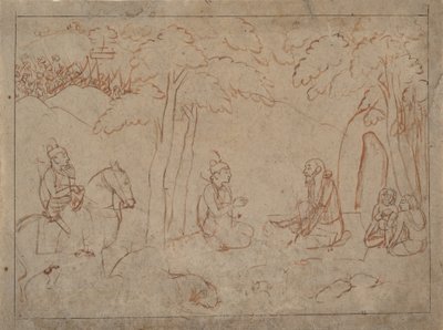 Ráma a Lakšmana Návštěva poustevny asketů, ca. 1775-80. od a first generation master after Nainsukh