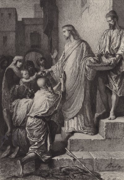 Almužna od after Albert Robida