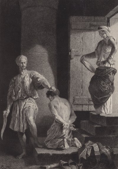 Stětí hlavy Jana Křtitele od after Albert Robida