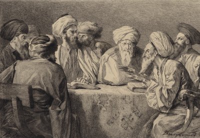 Rada farizeů a herodiánů od after Albert Robida