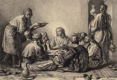 Ježíš jí s celníky a hříšníky od after Albert Robida