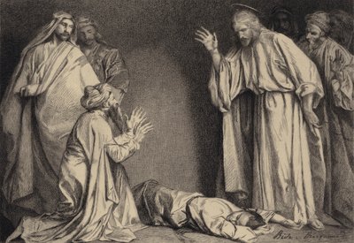 Ježíš uzdravuje posedlé dítě od after Albert Robida