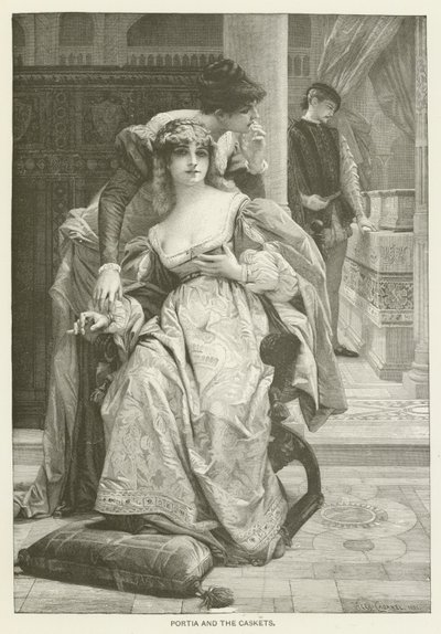 Portia a rakve od after Alexandre Cabanel