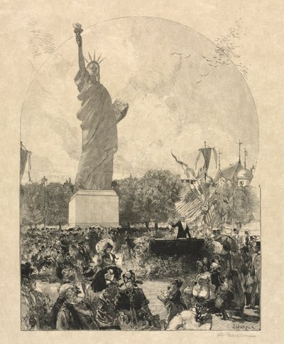 Liberty Enlightening the World, kterou nabídli městu Paříž Američané od after Auguste Louis Lepère