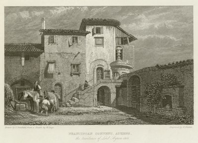 Františkánský klášter, Atény, sídlo lorda Byrona, 1811 od after C. Stanfield