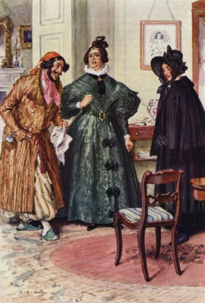 Ilustrace pro Nicholase Nicklebyho od after Charles Edmund Brock