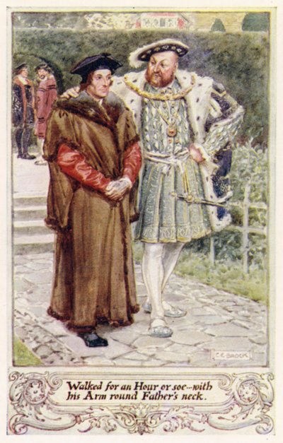 Chodil asi hodinu, s paží kolem krku otce od after Charles Edmund Brock