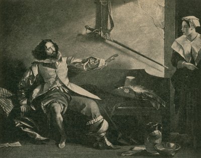 Charles Dickens jako kapitán Bobadil v Every Man In His Humor od after Charles Robert Leslie