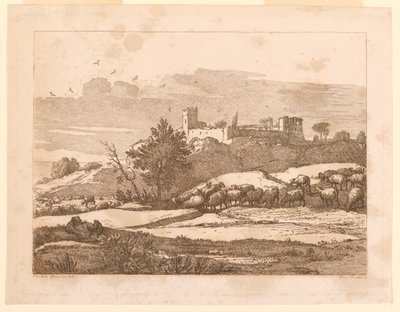 Krajina s hradem od after Claude Lorrain