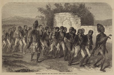 Egyptští rekruti pro tureckou armádu od after Denis Auguste Marie Raffet