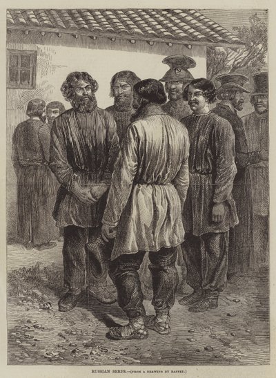Ruští nevolníci od after Denis Auguste Marie Raffet
