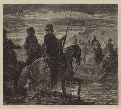 Turecká kavalerie brodí řeku od after Edmond Morin