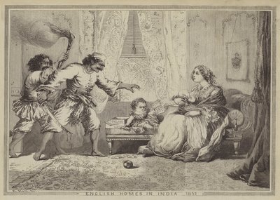 Anglické domy v Indii, 1857 od after Edward Hull