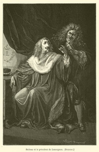Boileau a prezident Lamoignonu, Boileau od after Emile Antoine Bayard