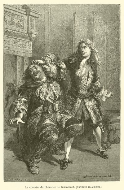 Kurýr z Chevalier de Grammont, Antoine Hamilton od after Emile Antoine Bayard