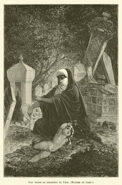 Vdova na hřbitově v Pera, Maxime du Camp od after Emile Antoine Bayard