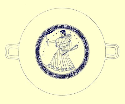 Artemis s lukem, šípem a pochodní, ilustrace z Greek Vase Paintings od J. E. Harrisona a D. S. MacColl, publikovaná v roce 1894 (digitálně vylepšený obrázek) od after English School