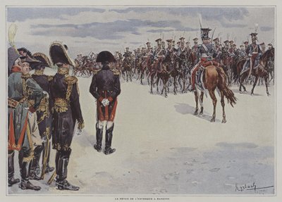 Napoleon kontroluje jednotky polského lehkého koně v Bayonne od after Felicien baron de Myrbach-Rheinfeld
