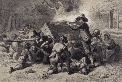 Virginians bránící se proti Indům od after Felix Octavius Carr Darley