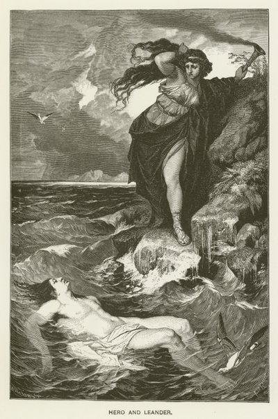 Hrdina a Leander od after Ferdinand Keller
