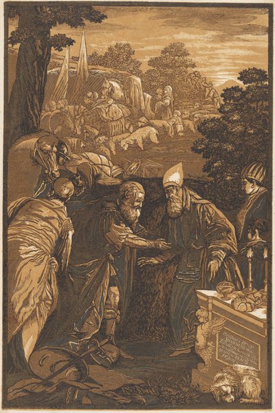 Melchisedech žehná Abrahamovi od after Francesco Bassano II John Baptist Jackson