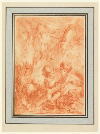 Dvě děti od after Francois Boucher