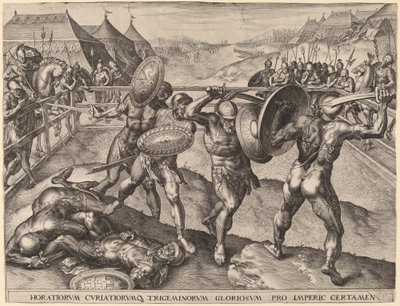 Bitva u Horatii a Curiatii od after Frans Floris I