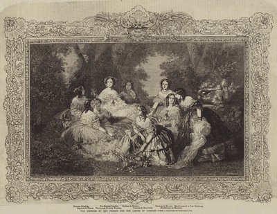 Francouzská císařovna a její čestné dámy od after Franz Xaver Winterhalter
