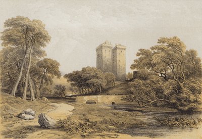 Hrad Borthwick (chromolitho) od after George Cattermole